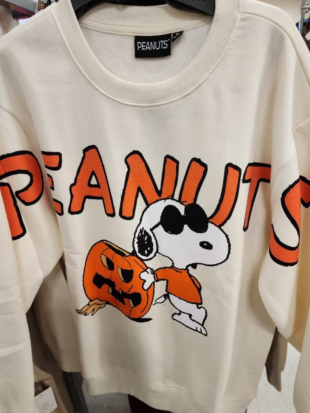 Peanuts Snoopy HALLOWEEN Pumpkin Big Girl's or Ladies Sweatshirt MED NWT - Picture 2 of 5